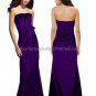 Strapless Evening Dress Prom Dress Long Black Blue Red Purple Satin Empire Bridesmaid Dress