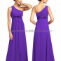 One Shoulder Evening Dress Party Dress Long Black Hot Pink Blue Red Green Chiffon Bridesmaid Dress