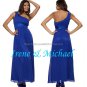 One Shoulder Evening Dress Party Dress Long Black Hot Pink Blue Red Green Chiffon Bridesmaid Dress