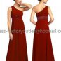 One Shoulder Evening Dress Party Dress Long Black Hot Pink Blue Red Green Chiffon Bridesmaid Dress
