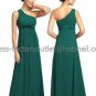 One Shoulder Evening Dress Party Dress Long Black Hot Pink Blue Red Green Chiffon Bridesmaid Dress