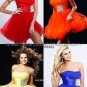 Blue Black Red Organza Strapless Sweetheart Evening Dress Short Prom Dress Beaded Tiered Party Dress