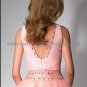 Pink Organza Deep Vneckline Evening Dress Short Prom Dress Beaded Party Dress