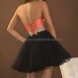 Blue Black Pink  Coral Strapless Sweetheart Evening Dress Short Prom Dress Beaded Tiered Party Dress