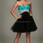 Blue Black Pink  Coral Strapless Sweetheart Evening Dress Short Prom Dress Beaded Tiered Party Dress