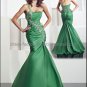 Green Taffeta Embroidery Evening Dress Long Prom Dress Bridal Mermaid Strapless Beaded Party Dress