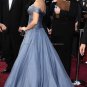 Off Shoulder Blue Chiffon Bridesmaid Evening Dress Long Prom Gown Celebration Dress