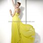 One Shoulder Pleated Blue Chiffon Evening Dress Long Prom Dress Bridal Gown A-line Party Dress