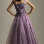 A-line Purple Evening Dress Long Prom Dress GownCap Sleeve Party Dress