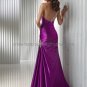 Blue Purple Satin Evening Dress Long Prom Dress Bridal Gown Mermaid One Shoulder Party Dress