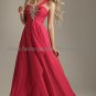 Yellow Red Chiffon One Shoulder Evening Dress Sweetheart Prom Dress Pleated Party Dress