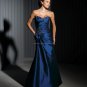 2012 New Blue Taffeta Short Mother of the Bride Dress Floor Length Beaded  Evening Dress