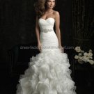 2012 Design Strapless Sweetheart Bridal Gown White Taffeta Cascading Organza Mermaid Wedding Dress
