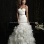 2012 Design Strapless Sweetheart Bridal Gown White Taffeta Cascading Organza Mermaid Wedding Dress