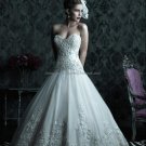 2012 Strapless Sweetheart Bridal Gown Embroidered White Organza Beading A-line Wedding Dress C222