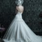 2012 Strapless Sweetheart Bridal Gown Embroidered White Organza Beading A-line Wedding Dress C222