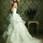 Strapless Sweetheart Bridal Ball Gown White Beading Draped Organza A-line Wedding Dress 63494