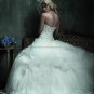 2012 Strapless Sweetheart Bridal Ball Gown White Lace Beading Ruffled Tulle A-line Wedding Dress