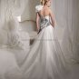 One Shoulder Bridal Ball Gown Black Embroidery White Organza Beading A-line Wedding Dress