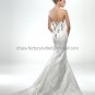 Strapless Bridal Ball Gown Black Beading White Satin Mermaid Wedding Dress