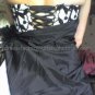 Sweetheart Strapless Bridal Gown Feather Flowers Black White Taffeta Beading A-line Wedding Dress
