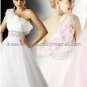 Pink Organza Bridal Evening Dress Jeweled Ruffled White Prom Dress Formal Gown