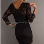 Double Straps Black Lace Beaded Short Bridesmaid Dress Black Bridal Dress Cocktail Dress