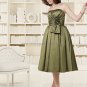 Strapless Short Bridesmaid Dress Dark Green Homecoming Dress Pleated Beaded Cocktail Dress