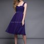 One Shoulder Short Bridesmaid Dress Purple Blue Chiffon Evening Dress Pleated A-line Cocktail Dress