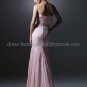 Strapless Long Bridesmaid Dress Pink Chiffon Pleated Mermaid Bridal Evening Dress