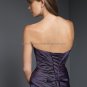Strapless Long Bridesmaid Dress Purple Satin Sheath Bridal Evening Dress