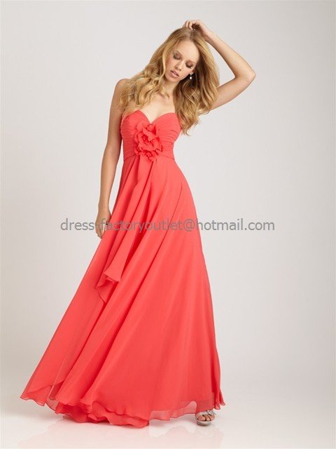 Short Chiffon Strapless Bridesmaid Gowns Coral Plus Size