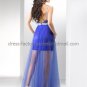 Spaghetti Straps V-neck White Blue Red Pink Tulle Bridal Evening Dress A-line Prom Dress Formal Gown