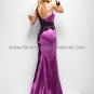 One Shoulder Black Lace Red Gold Purple Blue Satin Bridal Evening Dress Sheath Prom Dress Gown