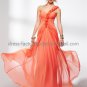 One Shoulder Coral Green Purple Chiffon Bridal Evening Dress A-line Prom Dress Custom Formal Dress