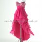 Spaghetti Straps Hot Pink Red Blue Green Hi-low Bridal Evening Dress A-line Prom Dress Formal Dress