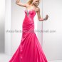 Jeweled Halter Hot Pink Blue White Bridal Evening Dress A-line Prom Dress Formal Dress