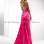 Jeweled Halter Hot Pink Blue White Bridal Evening Dress A-line Prom Dress Formal Dress