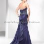 Strapless Jeweled Purple Blue Navy Lavender Taffeta Bridal Evening Dress A-line Prom Dress Gown