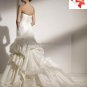 A-line Bridal Gown Strapless Pleated Taffeta Accent Ivory White Wedding Dress