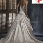 A-line Bridal Ball Gown Strapless Champagne Pleaded Satin Ivory White Wedding Dress W82