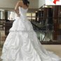 A-line Princess Bridal Gown Custom Pleated Taffeta Strapless Ivory White Wedding Dress