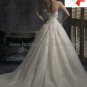 A-line Classical Bridal Gown Custom Strapless Champagne Tulle Ivory White Wedding Dress