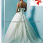 A-line Classical Bridal Gown Custom Strapless Beaded Tulle Ivory White Wedding Dress