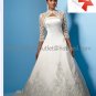 A-line Bridal Gown Strapless Embroidered Satin Beaded Ivory White Wedding Dress Free Lace Jacket