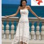 Discount Lace Tea Length Bridal Gown Strapless Ivory White A-line Beach Short Wedding Dress H018