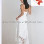 Discount Lace Tea Length Bridal Gown Strapless Ivory White A-line Beach Short Wedding Dress H018