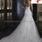 Lace Bridal Gown Custom Strpless Silver Tulle Applique Ivory White Mermaid Wedding Dress L23