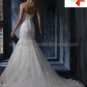Lace Bridal Gown Custom V--neck Silver Tulle Applique Ivory White A-line Wedding Dress L24