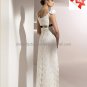 Discount Venice Lace Bridal Gown Custom Cap Sleeves Round Neck White Wedding Dress L33 Brown Sash